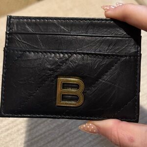 AUTHENTIC Balenciaga WOMEN'S CRUSH CARD HOLDER QUILTED IN BLACK